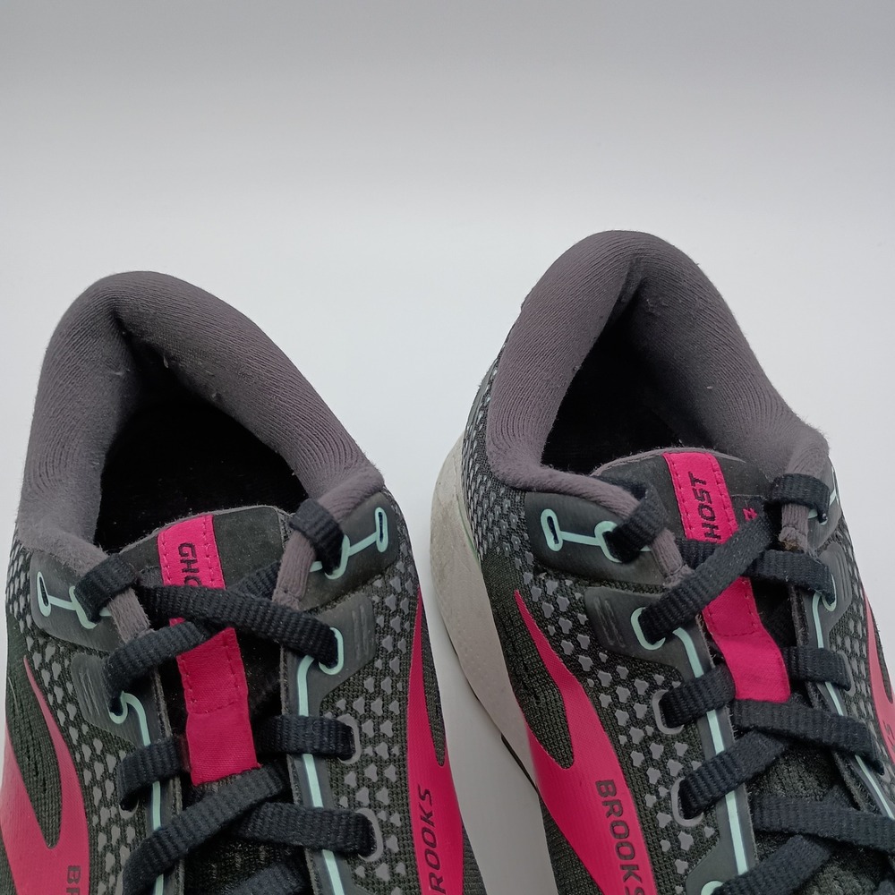 Brooks Ghost 14 Womens Running‎ Shoes Black Pink Size 11 - Picture 6 of 10